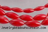 CCB14 5pcs 15.5 inches rice shape red coral beads Wholesale