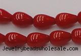 CCB140 15.5 inches 5*8mm teardrop red coral beads wholesale