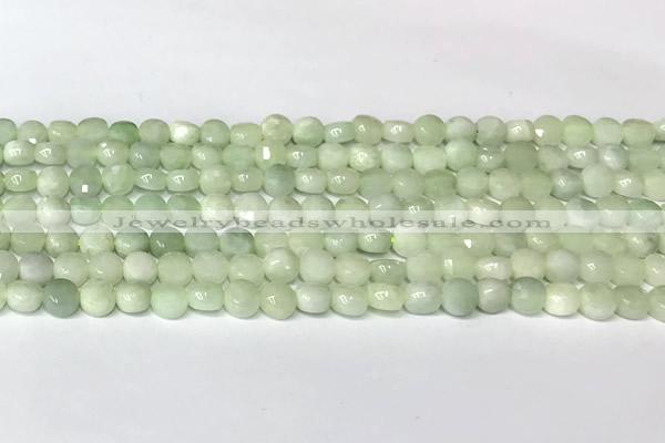 CCB1402 15 inches 6mm faceted coin jade beads