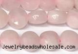 CCB1405 15 inches 6mm faceted coin rose quartz beads