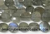 CCB1409 15 inches 6mm faceted coin labradorite beads