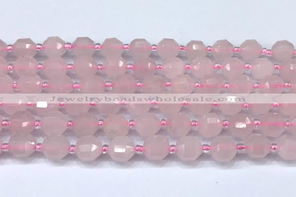 CCB1431 15 inches 7mm - 8mm faceted rose quartz beads