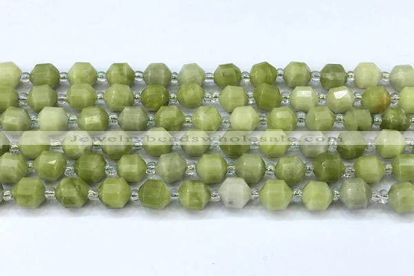 CCB1436 15 inches 7mm - 8mm faceted jade beads