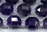 CCB1447 15 inches 7mm - 8mm faceted amethyst beads