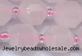 CCB1454 15 inches 9mm - 10mm faceted rose quartz beads