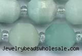 CCB1457 15 inches 9mm - 10mm faceted amazonite beads