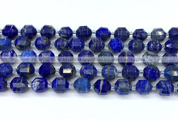 CCB1476 15 inches 9mm - 10mm faceted lapis lazuli beads