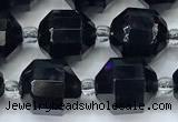 CCB1484 15 inches 9mm - 10mm faceted black agate beads