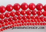 CCB15 5pcs 15.5 inches round shape red coral beads Wholesale