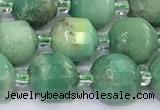 CCB1503 15 inches 7mm - 8mm faceted green grass agate beads