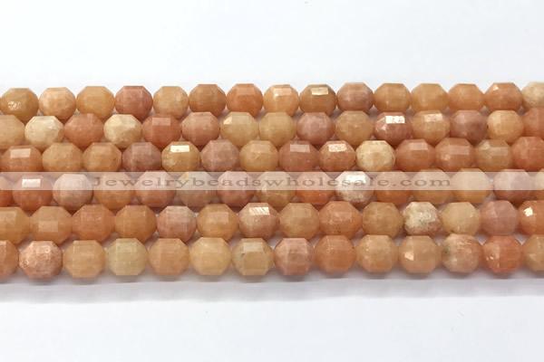 CCB1504 15 inches 7mm - 8mm faceted peach calcite beads