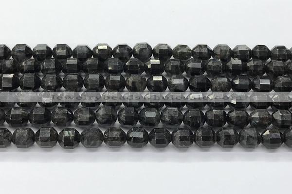 CCB1508 15 inches 7mm - 8mm faceted black labradorite beads