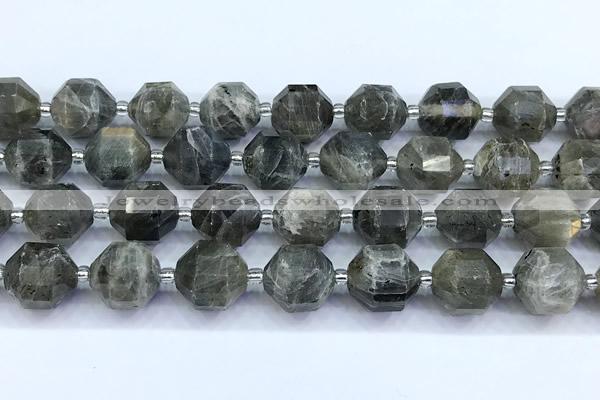 CCB1539 15 inches 11mm - 12mm faceted labradorite gemstone beads