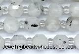 CCB1562 15 inches 5mm - 6mm faceted white moonstone beads