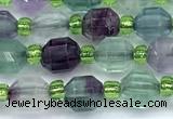 CCB1573 15 inches 5mm - 6mm faceted fluorite gemstone beads