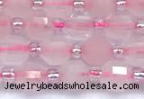 CCB1584 15 inches 5mm - 6mm faceted rose quartz beads