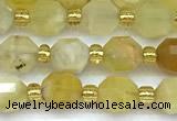 CCB1586 15 inches 5mm - 6mm faceted yellow opal beads