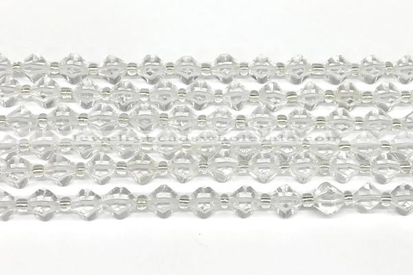 CCB1600 15 inches 10mm faceted white crystal beads