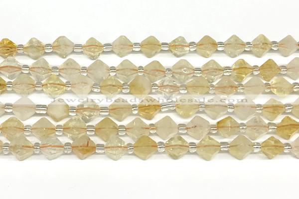 CCB1604 15 inches 10mm faceted citrine gemstone beads