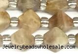 CCB1609 15 inches 10mm faceted sunstone gemstone beads