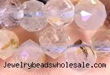 CCB1631 15 inches 6mm faceted teardrop pink quartz beads