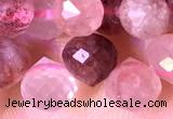 CCB1638 15 inches 6mm faceted teardrop strawberry quartz beads