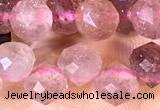 CCB1641 15 inches 6mm faceted teardrop strawberry quartz beads