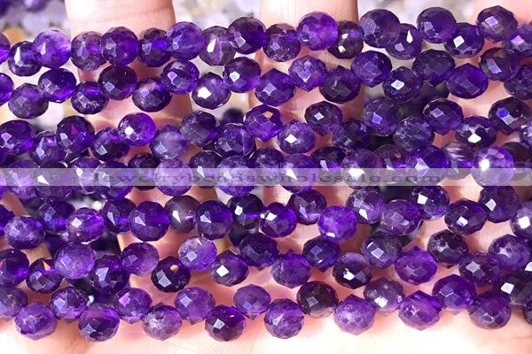 CCB1663 15 inches 6mm faceted teardrop amethyst beads