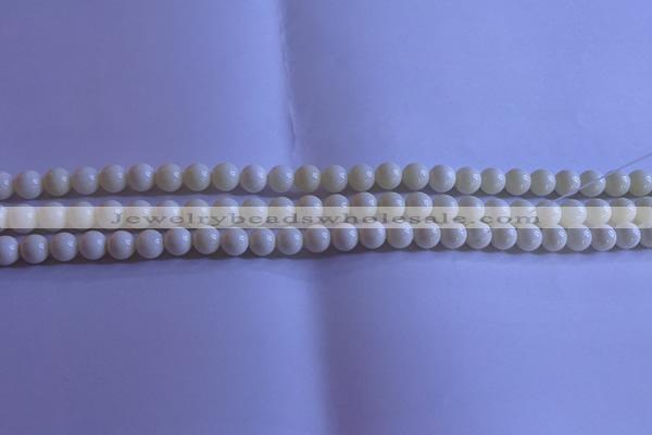 CCB300 15.5 inches 4mm round white coral beads wholesale