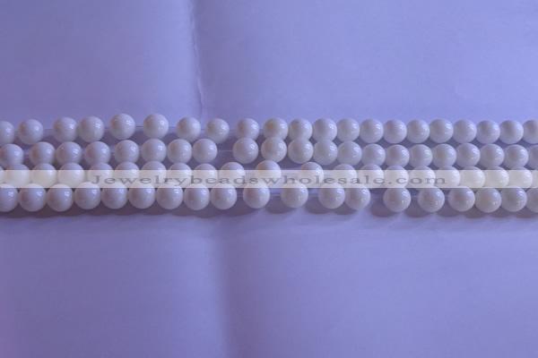 CCB401 15.5 inches 6mm round white tridacna beads wholesale