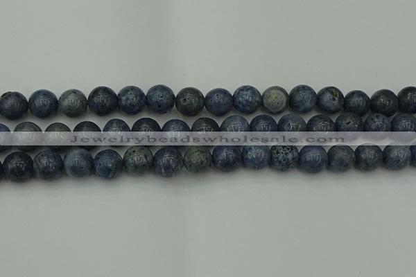 CCB454 15.5 inches 12mm round blue coral beads wholesale