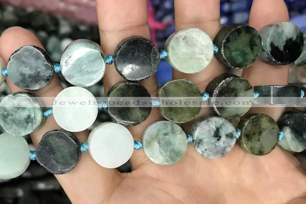 CCB506 15.5 inches 16mm coin jade gemstone beads wholesale