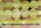 CCB514 15.5 inches 4mm coin lemon jade beads wholesale