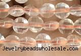 CCB535 15.5 inches 4mm faceted coin citrine gemstone beads