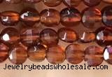 CCB536 15.5 inches 4mm faceted coin orange garnet beads wholesale