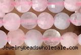 CCB544 15.5 inches 4mm faceted coin morganite gemstone beads