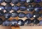 CCB546 15.5 inches 4mm faceted coin iolite gemstone beads