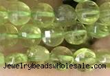 CCB547 15.5 inches 4mm faceted coin peridot gemstone beads