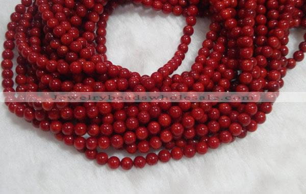 CCB55 15.5 inches 4-6mm round red coral beads Wholesale