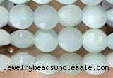 CCB552 15.5 inches 4mm faceted coin amazonite gemstone beads