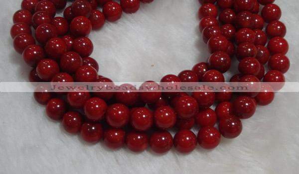 CCB56 15.5 inches 9-10mm round red coral beads Wholesale