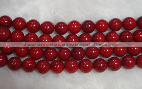 CCB57 15.5 inches 11-12mm round red coral beads Wholesale