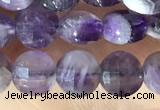 CCB602 15.5 inches 6mm faceted coin dogtooth amethyst  eads