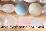 CCB614 15.5 inches 6mm faceted coin morganite gemstone beads