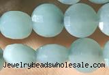 CCB620 15.5 inches 6mm faceted coin amazonite gemstone beads