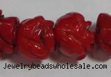 CCB63 15.5 inches 13mm rose shape red coral beads Wholesale