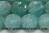 CCB681 15.5 inches 10mm faceted coin amazonite gemstone beads