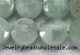 CCB688 15.5 inches 10mm faceted coin green angel skin gemstone beads