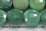 CCB689 15.5 inches 10mm faceted coin grass agate gemstone beads