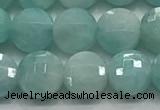 CCB701 15.5 inches 6mm faceted coin amazonite gemstone beads